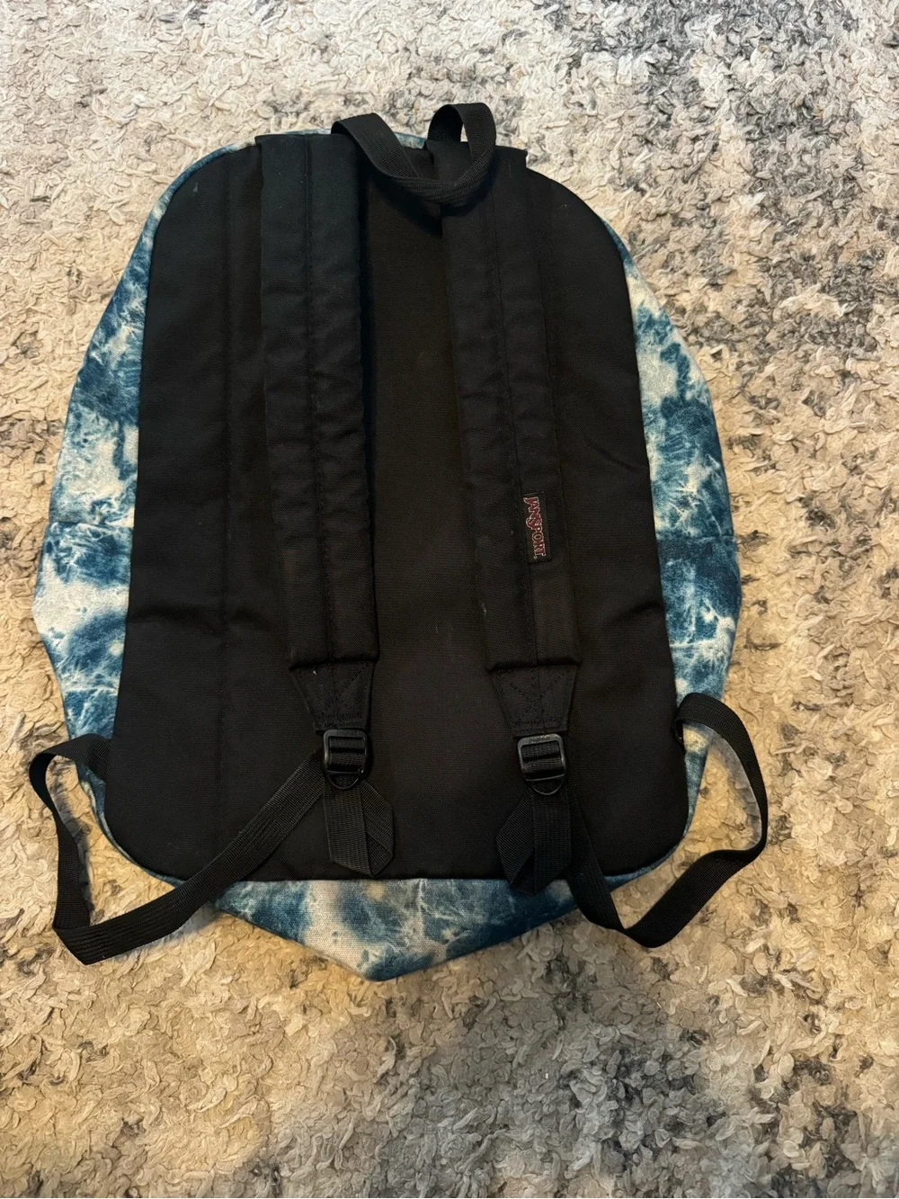 Jansport Blue and White Tie-Dye Backpack